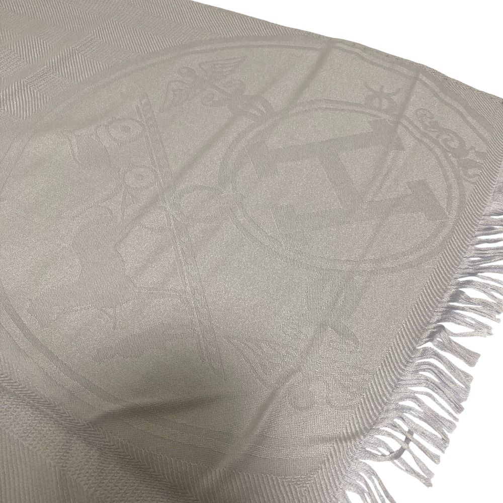 美品 HERMES エルメス ニューリブリス カシミヤシルク ストール グリ