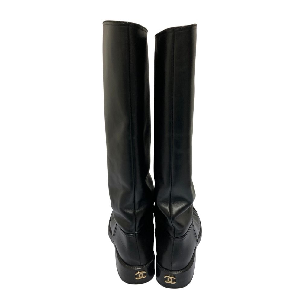良品 CHANEL シャネル ココマーク レザー ロングブーツ G38174 サイズ