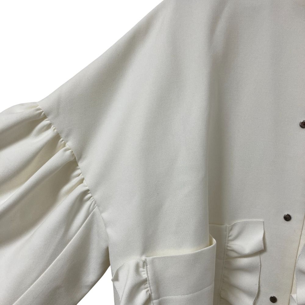 美品 yori ヨリ ポケットフリルジャケット ノーカラー ブルゾン サイズ