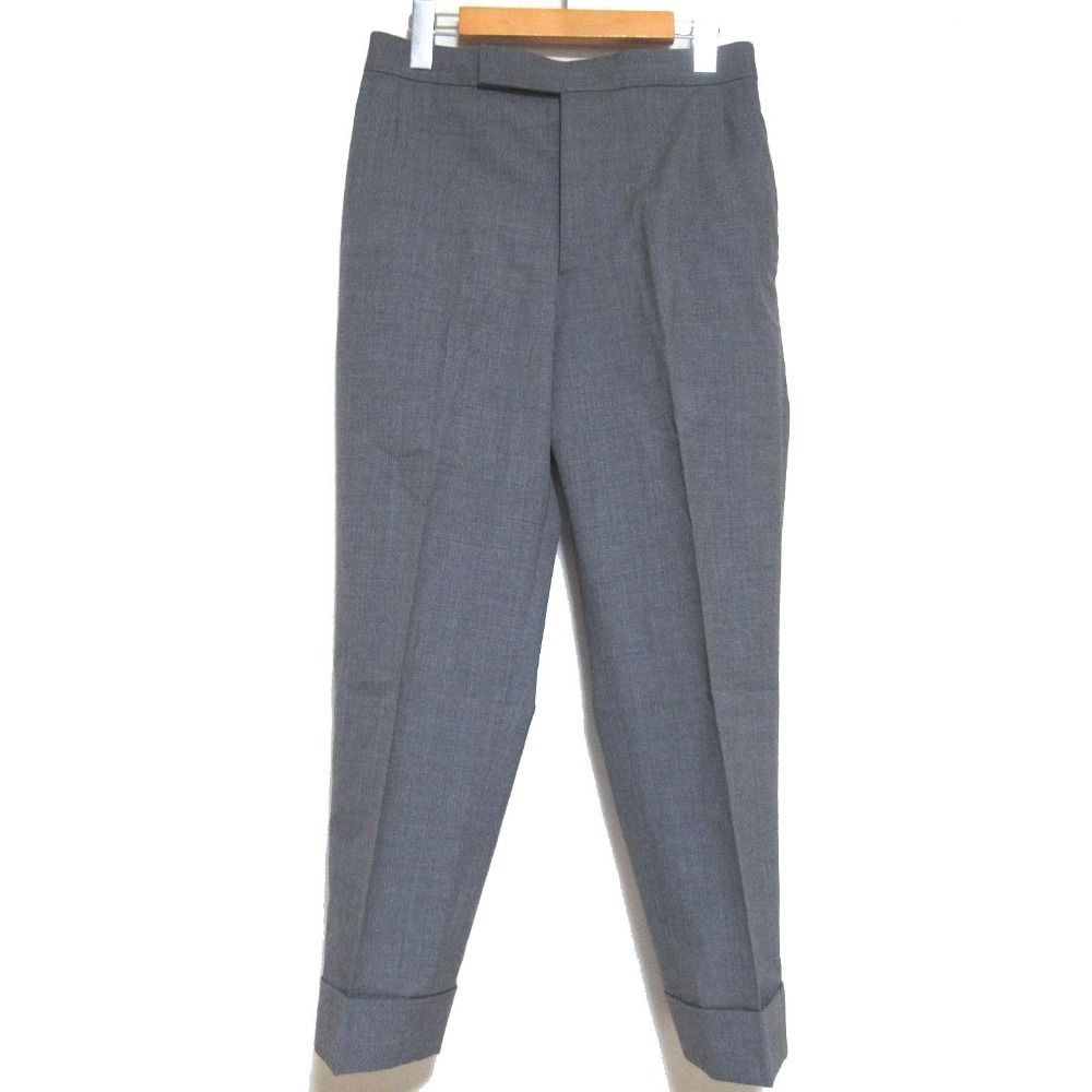 美品 THOM BROWNE トムブラウン ウール スラックスパンツ グレー