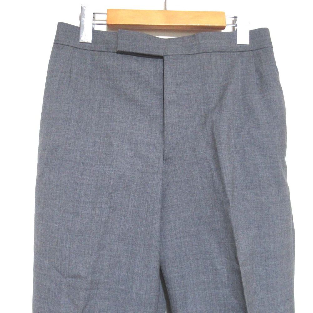 美品 THOM BROWNE トムブラウン ウール スラックスパンツ グレー
