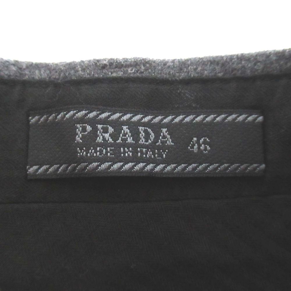 美品 PRADA プラダ フランネルウール ストレッチ スラックスパンツ