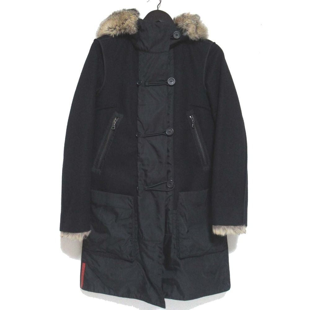 美品 PRADA SPORTS プラダスポーツ フォックスファー フーディー