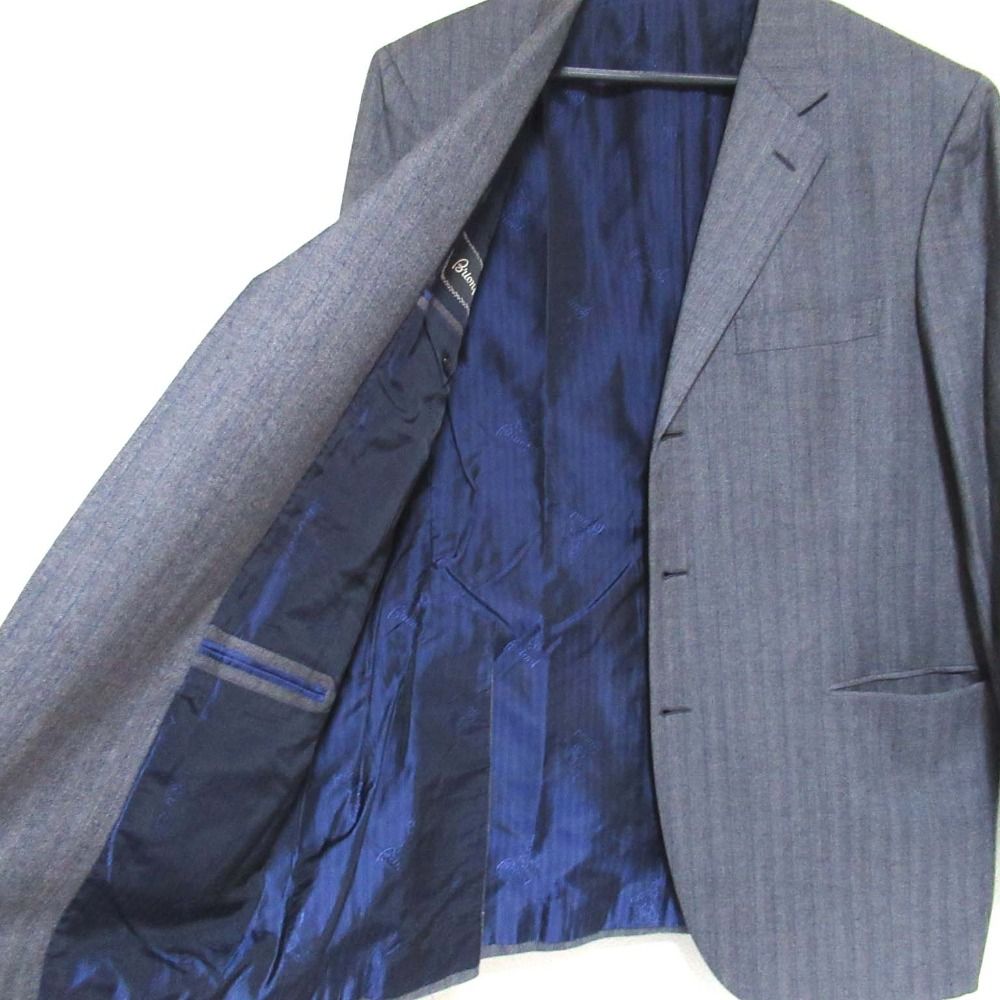 美品 Brioni ブリオーニ ヘリンボーンピンストライプ 3B テーラード