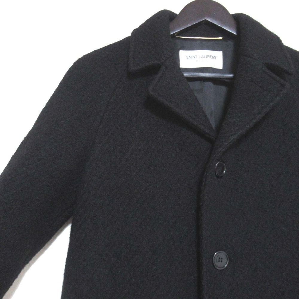 SAINT LAURENT PARIS カシミヤ ピーコート ブラック F34 SAINT LAURENT