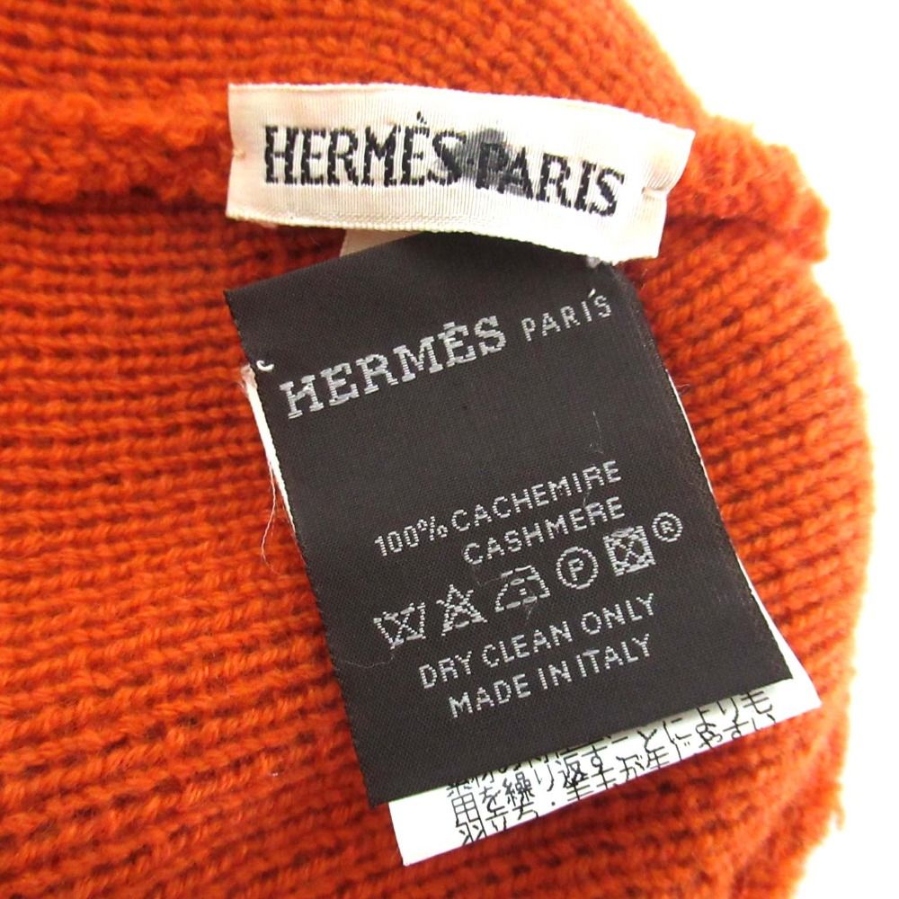 美品 HERMES エルメス マルジェラ期 Hロゴ カシミヤ ニットキャップ