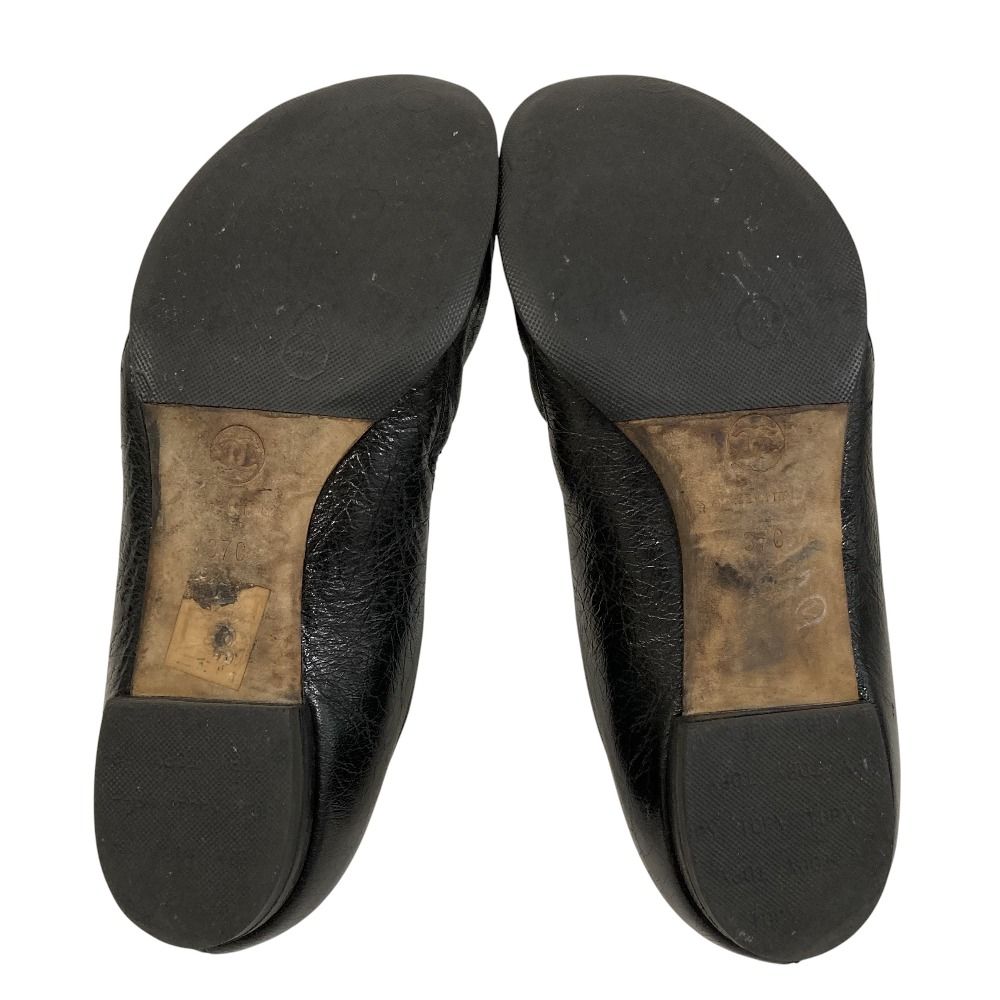 美品 CHANEL シャネル ココマーク リボン バレエシューズ G25670 37C