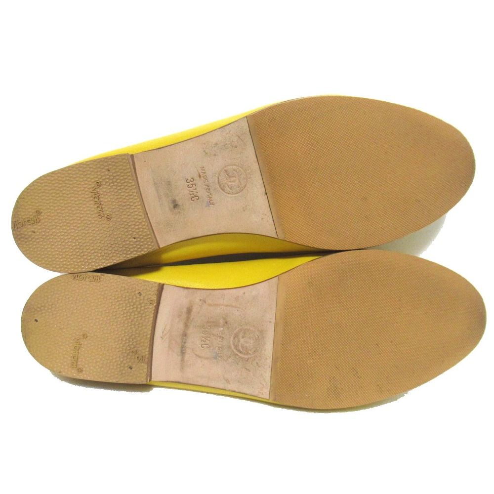 美品 CHANEL シャネル ココマーク リボン バレリーナ フラットシューズ