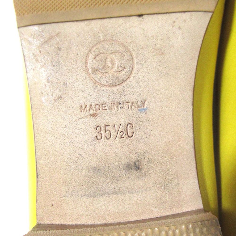 美品 CHANEL シャネル ココマーク リボン バレリーナ フラットシューズ