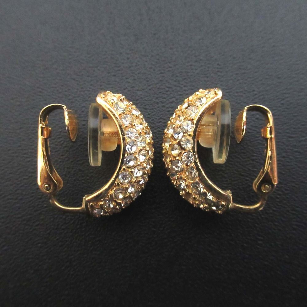 美品 Christian Dior クリスチャンディオール ラインストーン クリップ