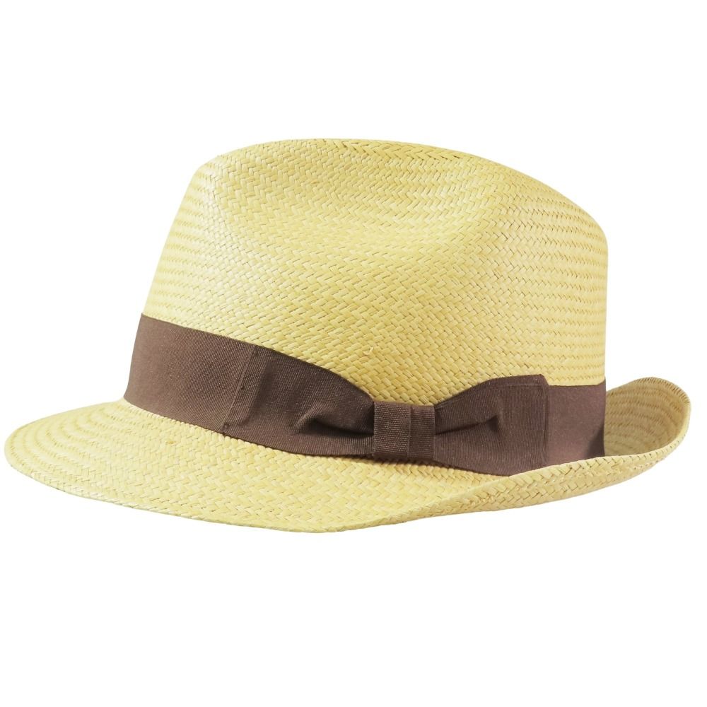 新品同様 TORAYA 銀座トラヤ帽子店 中折れ帽 パナマハット センター