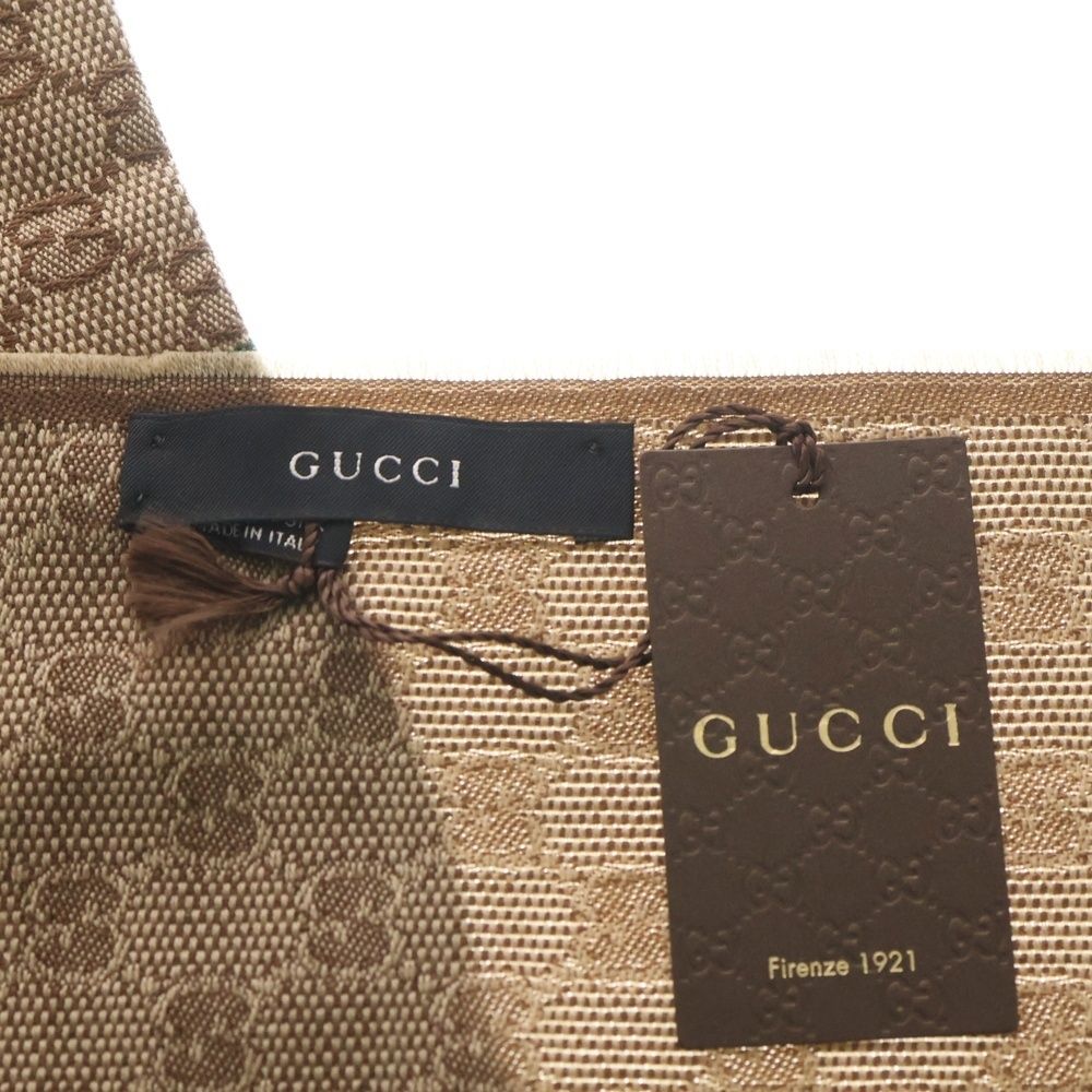 GUCCI (グッチ) GG柄 シェリーライン シルク混 ウールストール