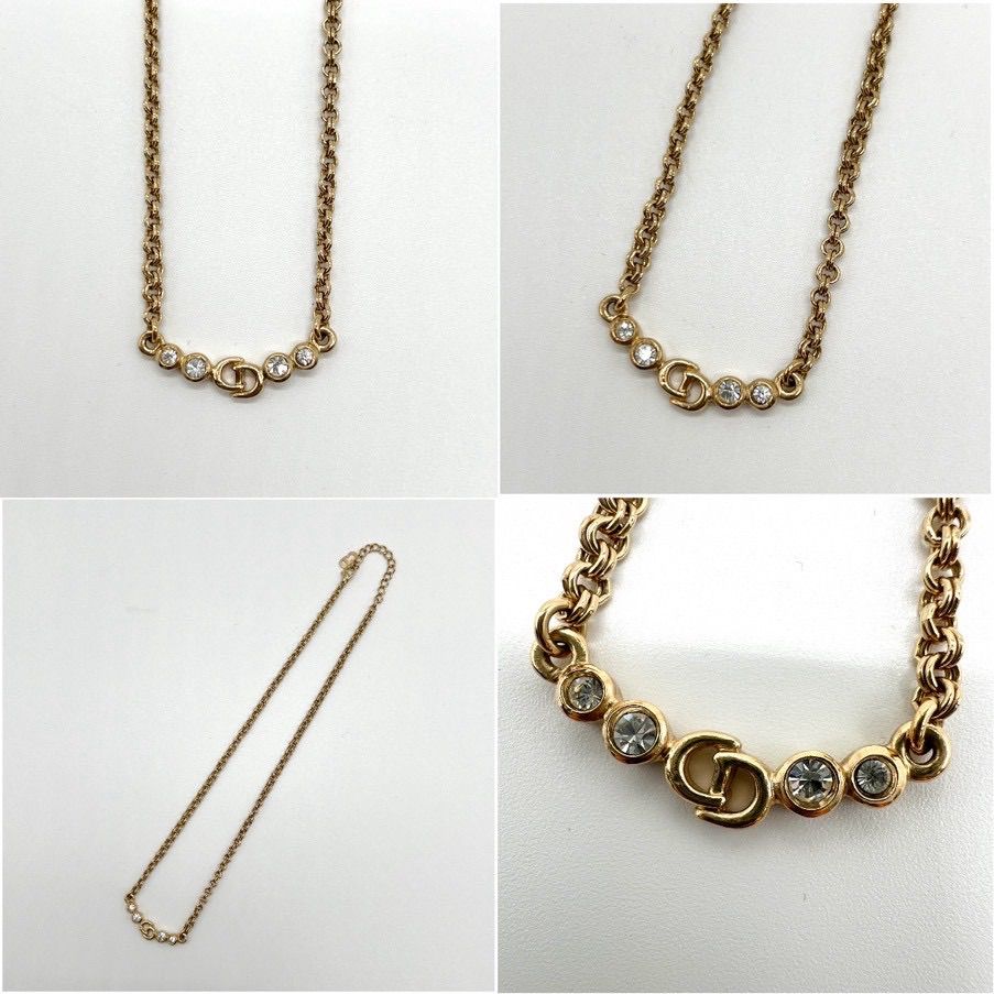 Christian Dior クリスチャンディオール ネックレス CD ロゴ ゴールド