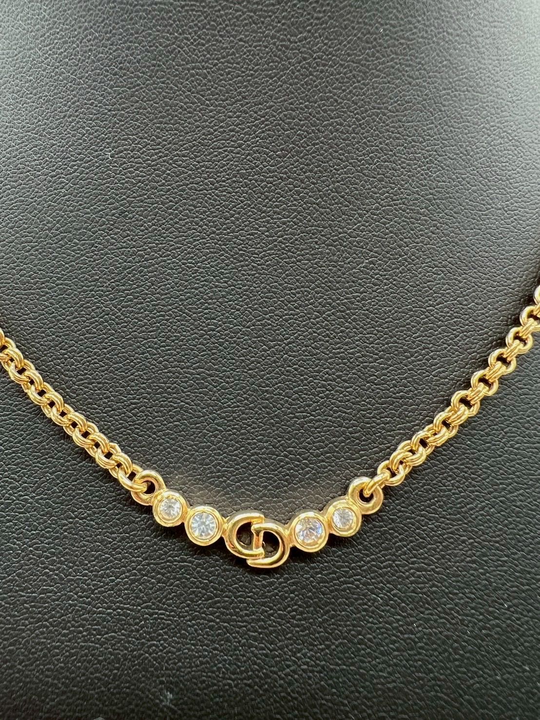 Christian Dior クリスチャンディオール ネックレス CD ロゴ ゴールド