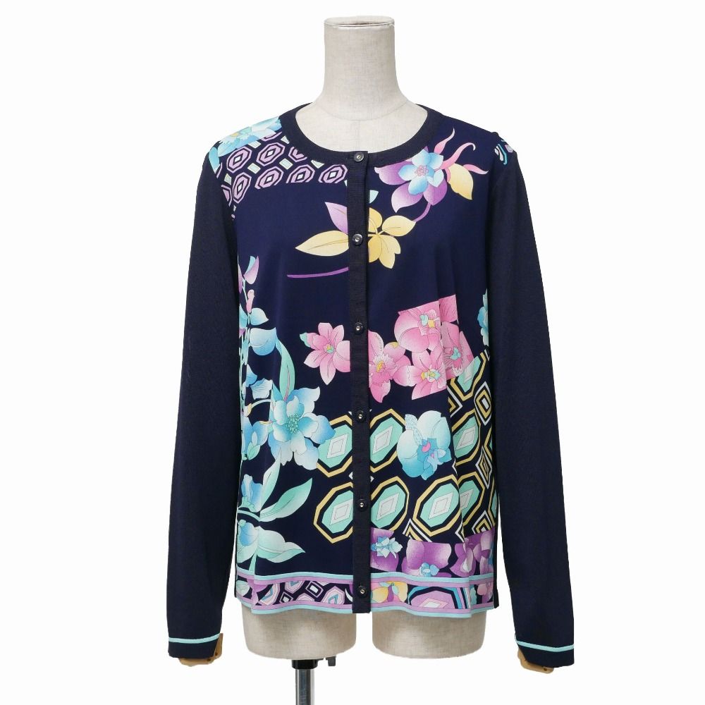 LEONARD レオナール カーディガン サイズ42 カンカン 異素材切替