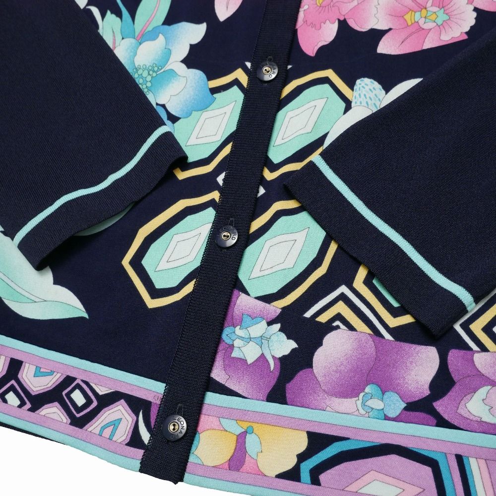 LEONARD レオナール カーディガン サイズ42 カンカン 異素材切替