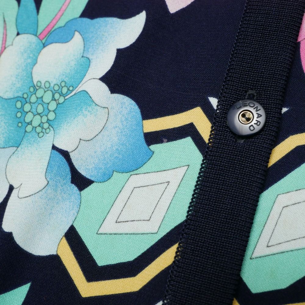 LEONARD レオナール カーディガン サイズ42 カンカン 異素材切替