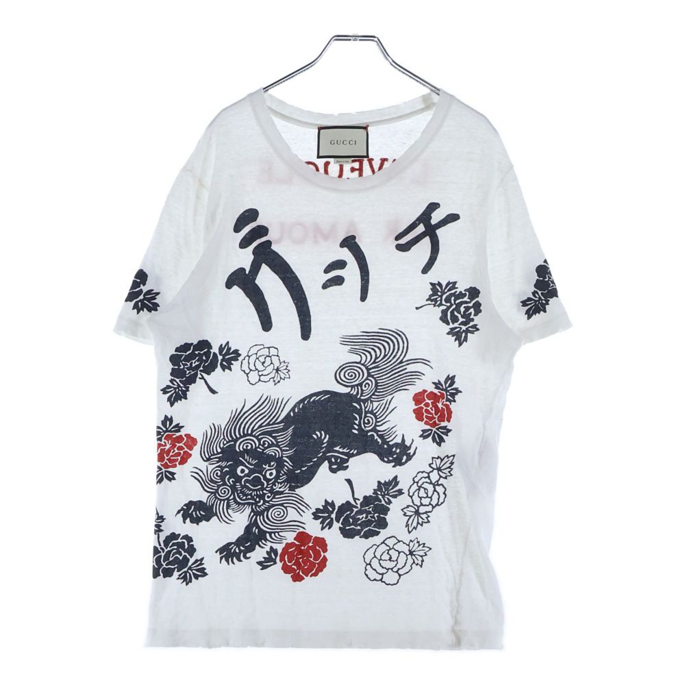GUCCI (グッチ) T-Shirt 和柄 半袖Tシャツ ホワイト 431278 X5P63