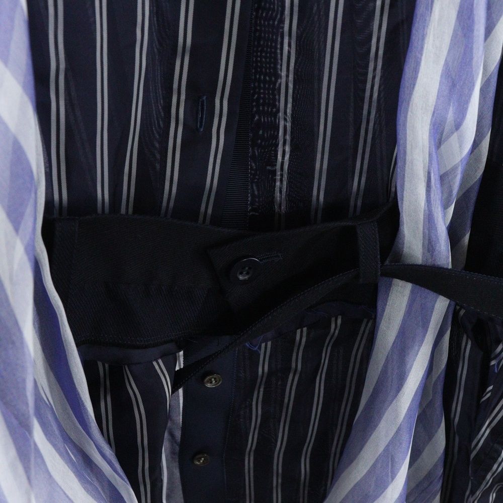 Sacai サカイ 半袖ニット 切り替え フリンジ レイヤード シャツ ネイビー 17-02945 レディース sacai - sacai サカイ 切替 半袖 Tシャツ サイズ1 ブラックの通販 by