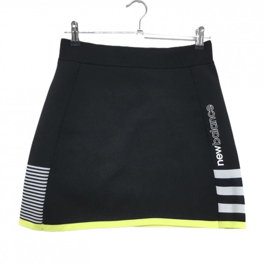 超美品】ニューバランスゴルフ ニットスカート 黒×白 サイド一部