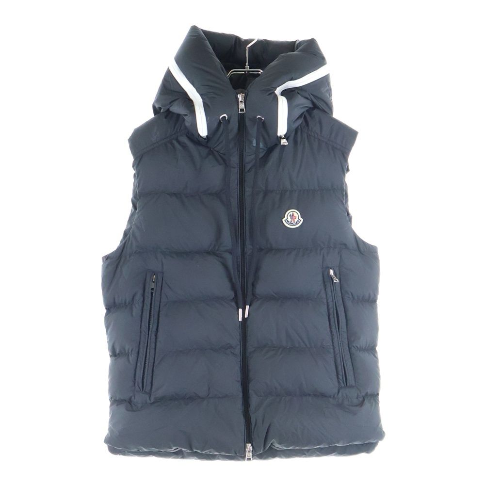 MONCLER (モンクレール) CARDAMINE ロゴ刺繍ダウンベスト ブラック