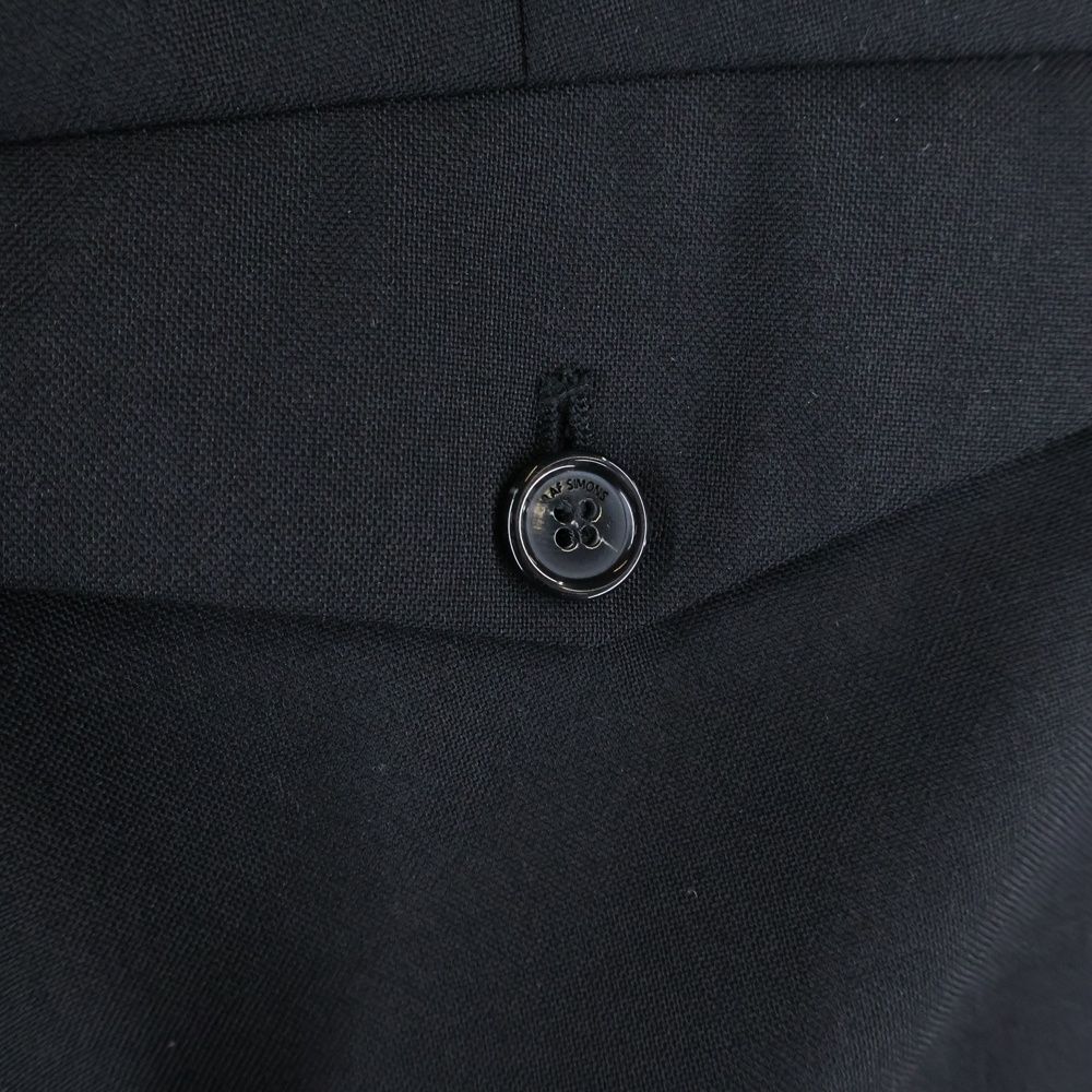 RAF SIMONS ブラック スラックス ウール RAF SIMONS (ラフシモンズ) 22SS ウール ノータック センタープレス