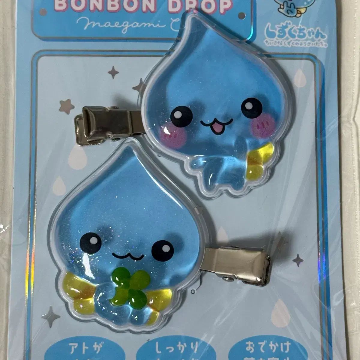 No.135 韓国　雫　ドロップ　2ペア 日野森 雫(しずく)ちゃん ボンボン ドロップ ヘアクリップ ヘアピン