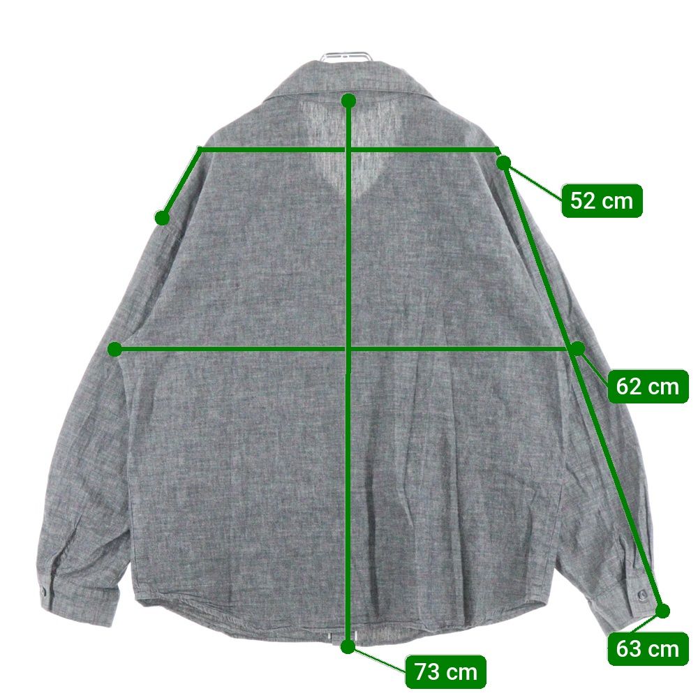 TENDERLOINテンダーロイン　ロングスリーブシャツグレーL TENDERLOIN (テンダーロイン) ハイネック シャンブレーシャツ 長袖