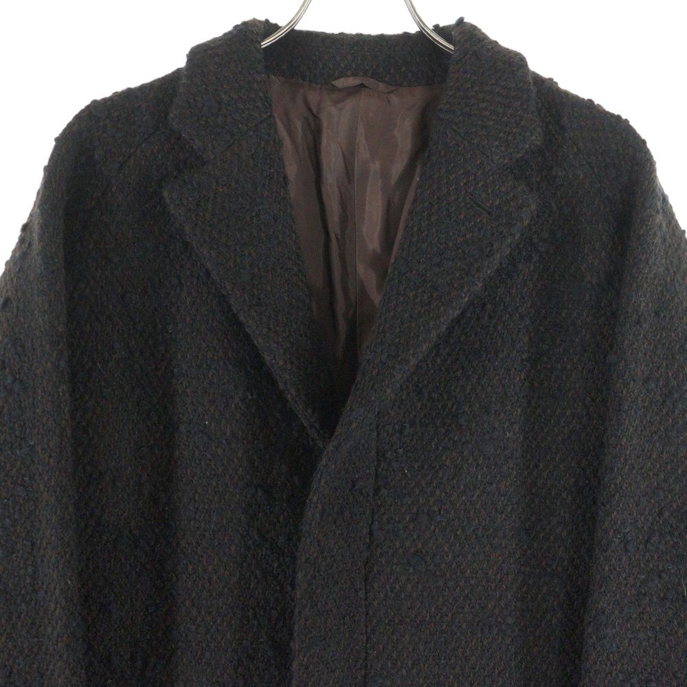 PRADA (プラダ) ウールツイード 3B チェスター ロング コート ブラウン