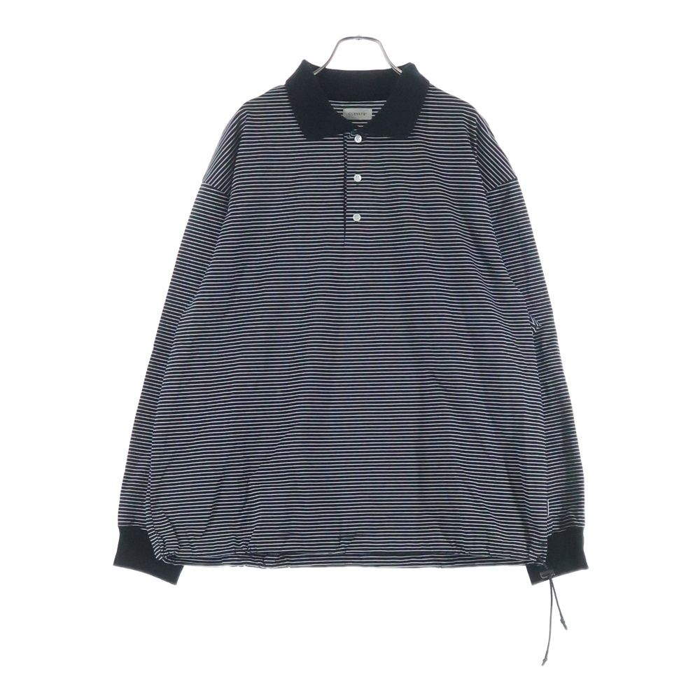 CLESSTE (クレスト) ストライプ柄 オーバーサイズ 長袖ポロシャツ