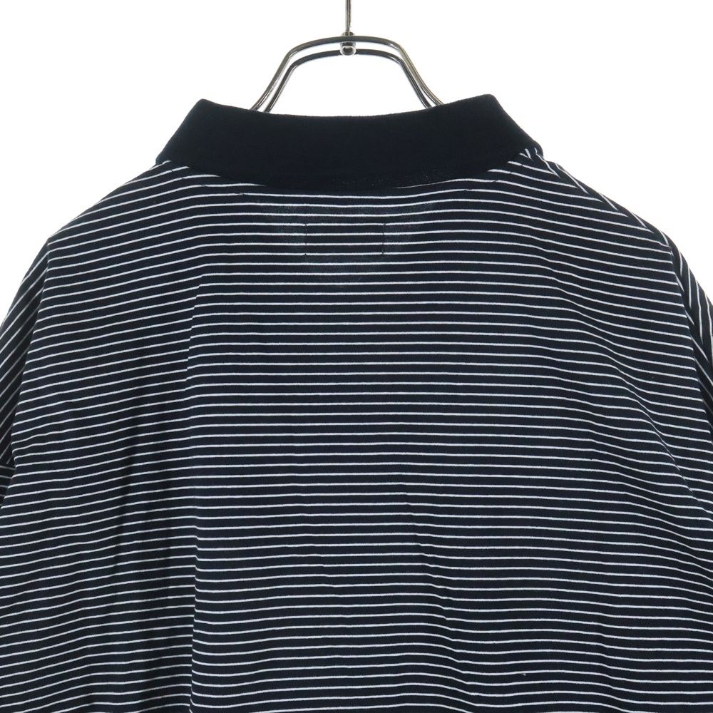 CLESSTE (クレスト) ストライプ柄 オーバーサイズ 長袖ポロシャツ