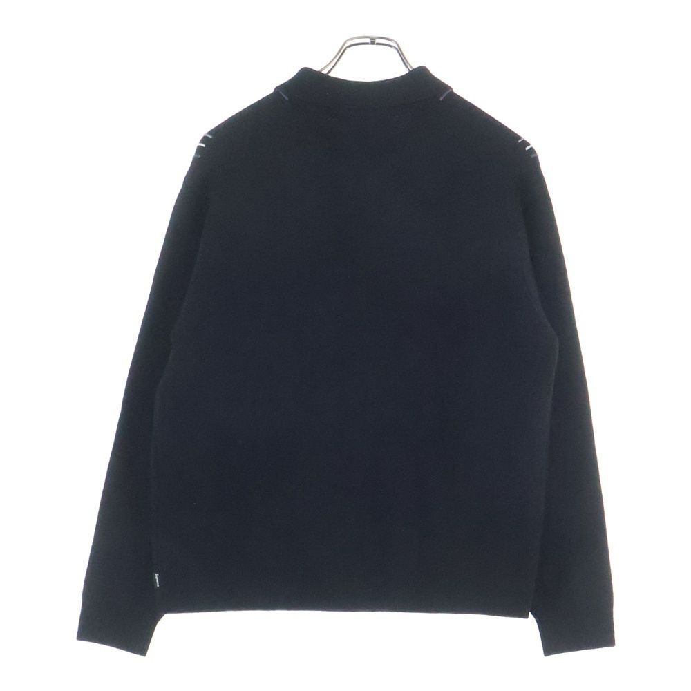【新品未使用】25AW Supreme モヘアセーター ブラック L SUPREME (シュプリーム) 25AW Stripe Zip Up Polo Sweater ストライプ