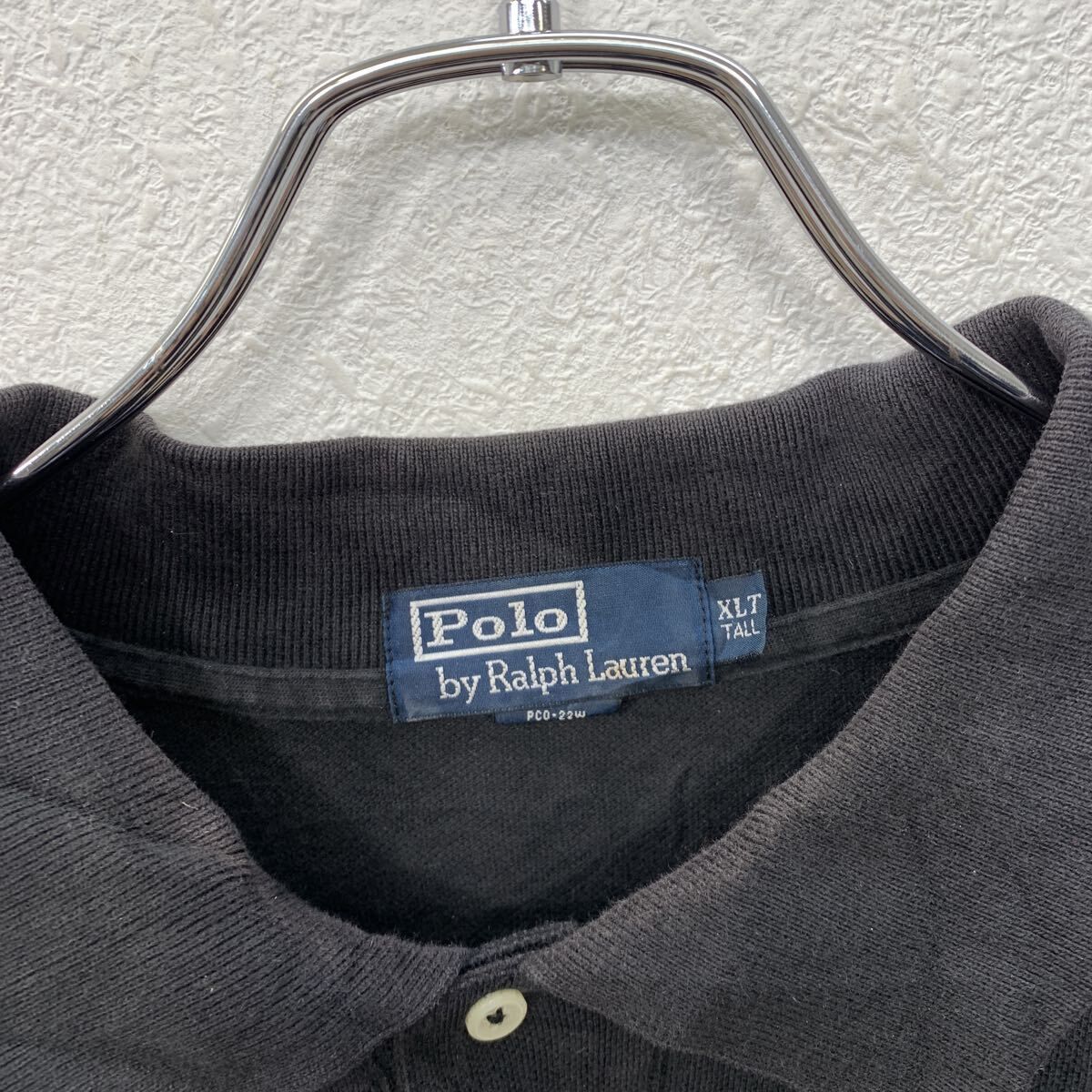 90s POLO RALPH LAUREN 長袖 ポロシャツ XLT ブラック ポロバイラル