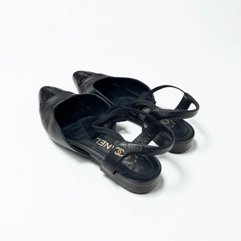 シャネル CHANEL パンプス 靴 シューズ レザー ブラック ココマーク