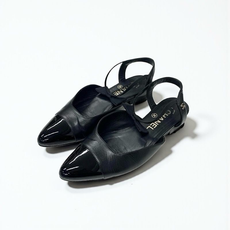 シャネル CHANEL パンプス 靴 シューズ レザー ブラック ココマーク