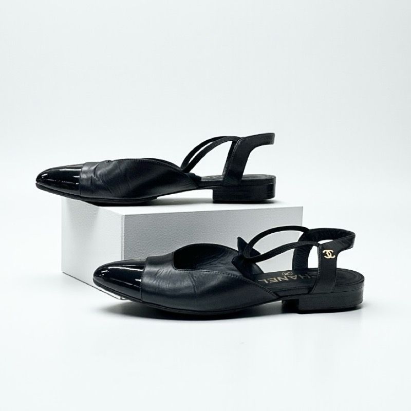 シャネル CHANEL パンプス 靴 シューズ レザー ブラック ココマーク