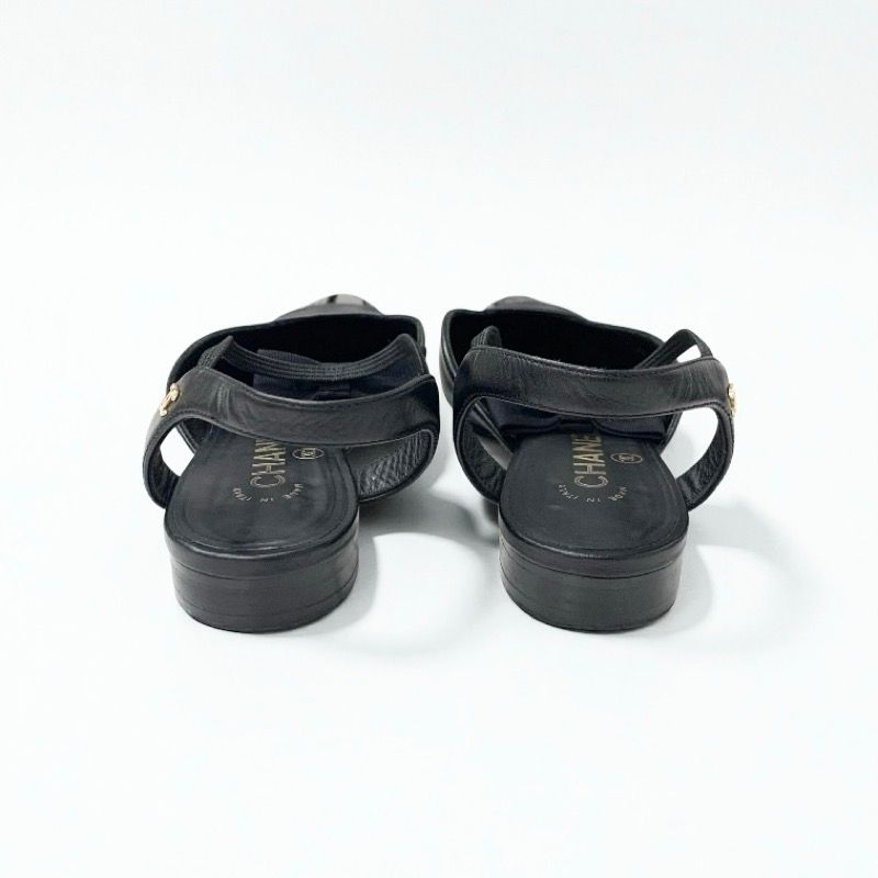 シャネル CHANEL パンプス 靴 シューズ レザー ブラック ココマーク