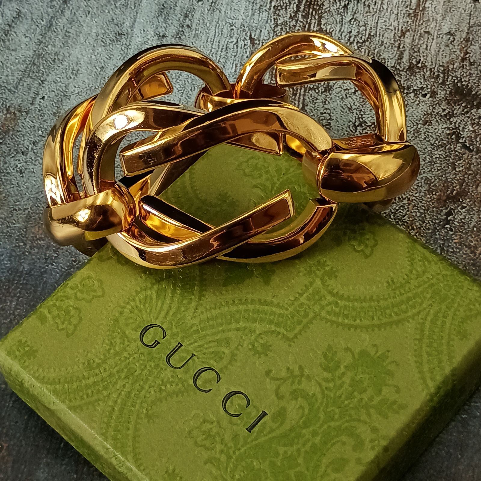 GUCCI グッチ 90s ビッグチェーン ゴールド ブレスレット レディース
