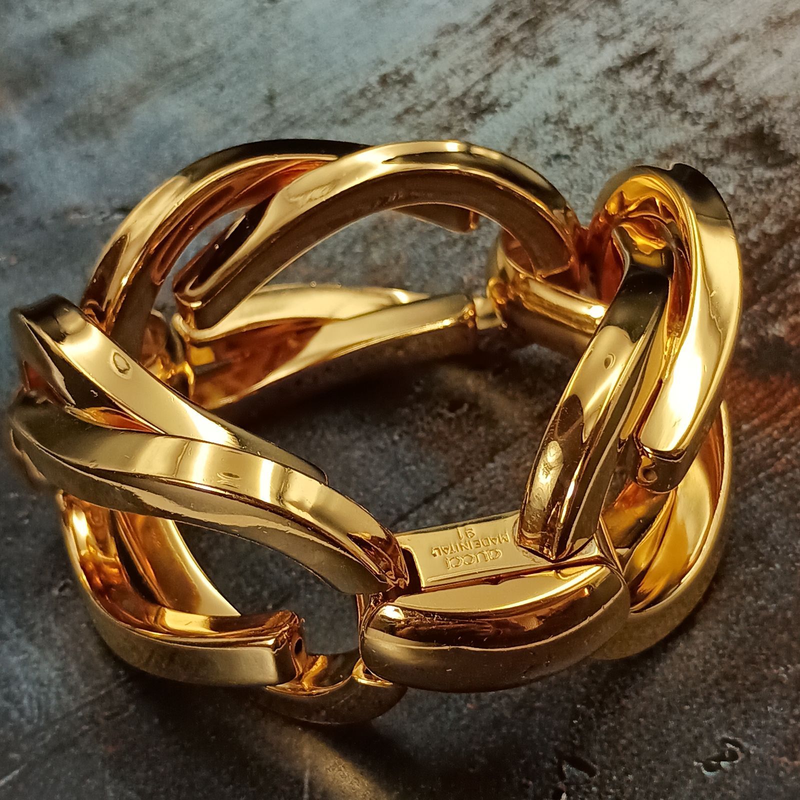 GUCCI グッチ 90s ビッグチェーン ゴールド ブレスレット レディース