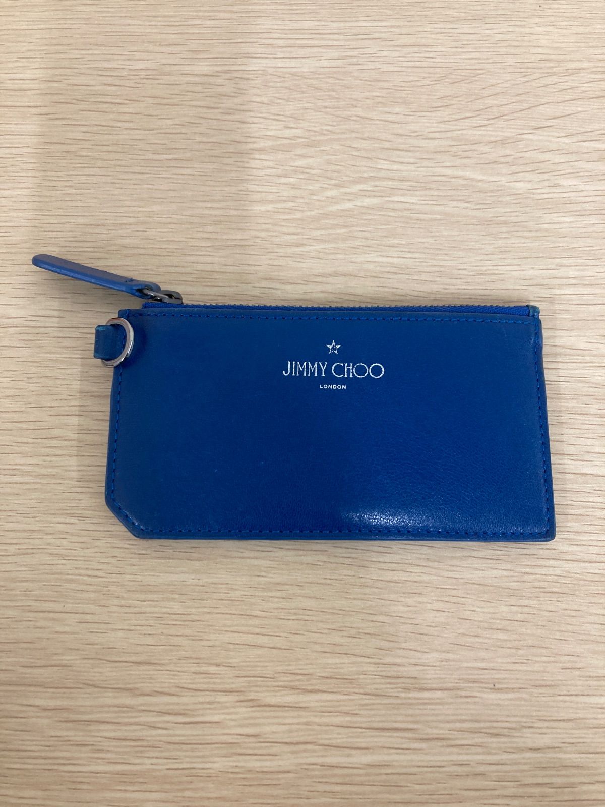 2【傷あり】JIMMY CHOO ジミーチュウ フラグメントケース ブルー 青