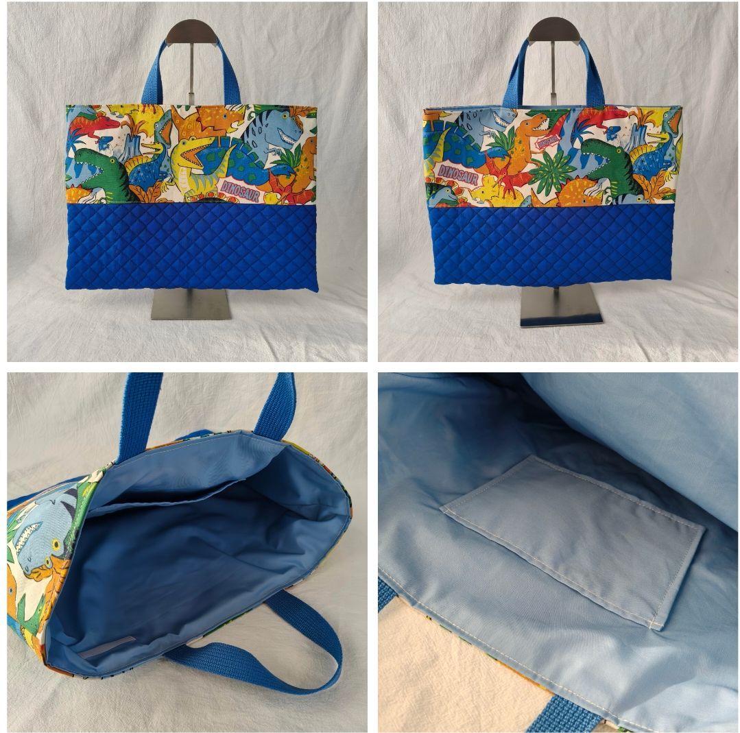 新作☆ カラフルダイナソーの入園入学セット ハンドメイド 恐竜