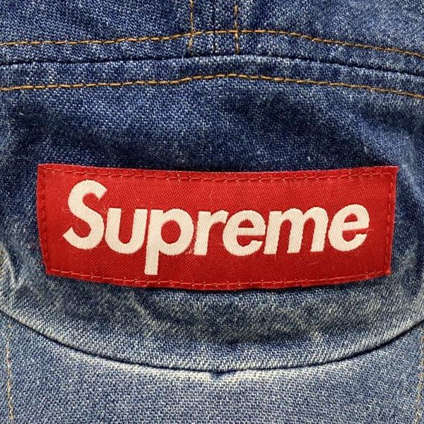 中古】SUPREME Box Logo Denim Camp Cap インディゴ シュプリーム[24