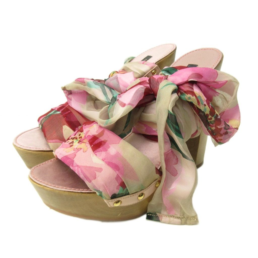 DOLCE&GABBANA 花柄　ハイヒール　サンダル　アンクルストラップ　38 DOLCE&GABBANA 花柄 ハイヒール サンダル アンクルストラップ 38