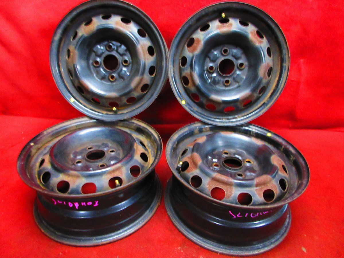 スチール ホイール 4本 マツダ MAZDA 純正 デミオ 14×6J 4穴 PCD 100 +