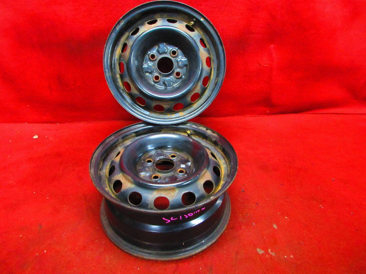 スチール ホイール 2本 マツダ MAZDA 純正 デミオ 14×6J 4穴 PCD 100 +