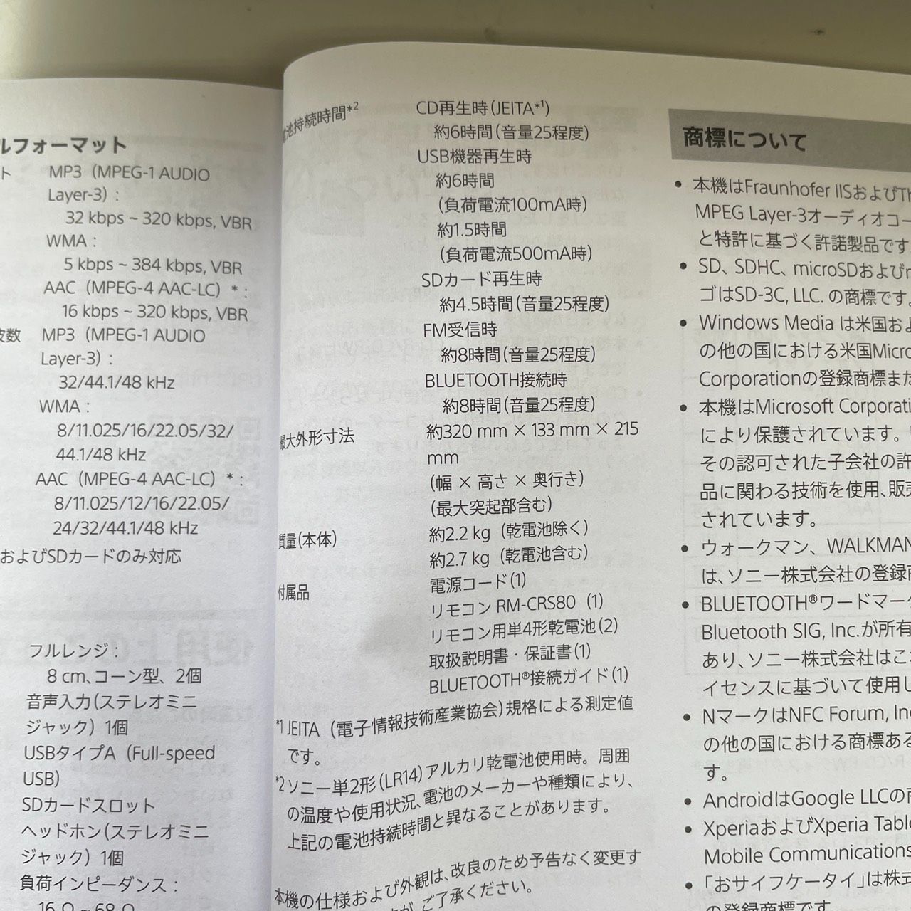 正常動作確認済み】ソニー SONY ZS-RS81BT パーソナルオーディオ 