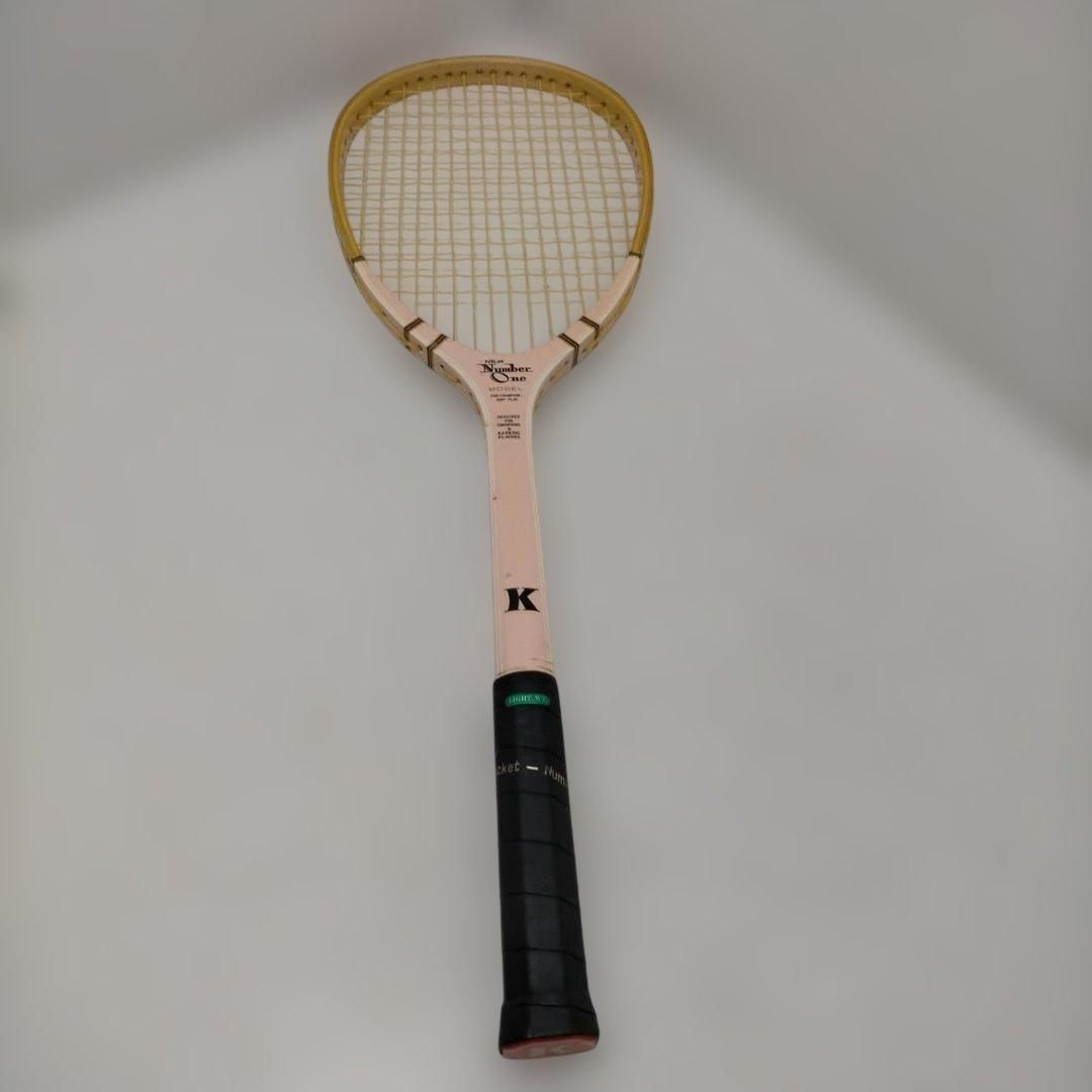 Kawasaki 木製テニスラケット NEW Number One 国産 カワサキ ケース
