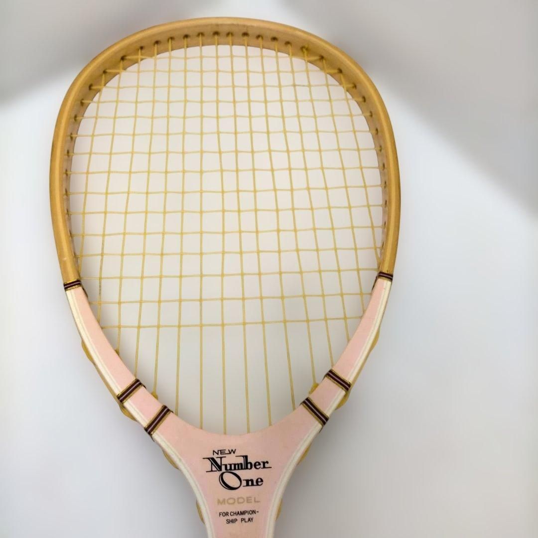 Kawasaki 木製テニスラケット NEW Number One 国産 カワサキ ケース