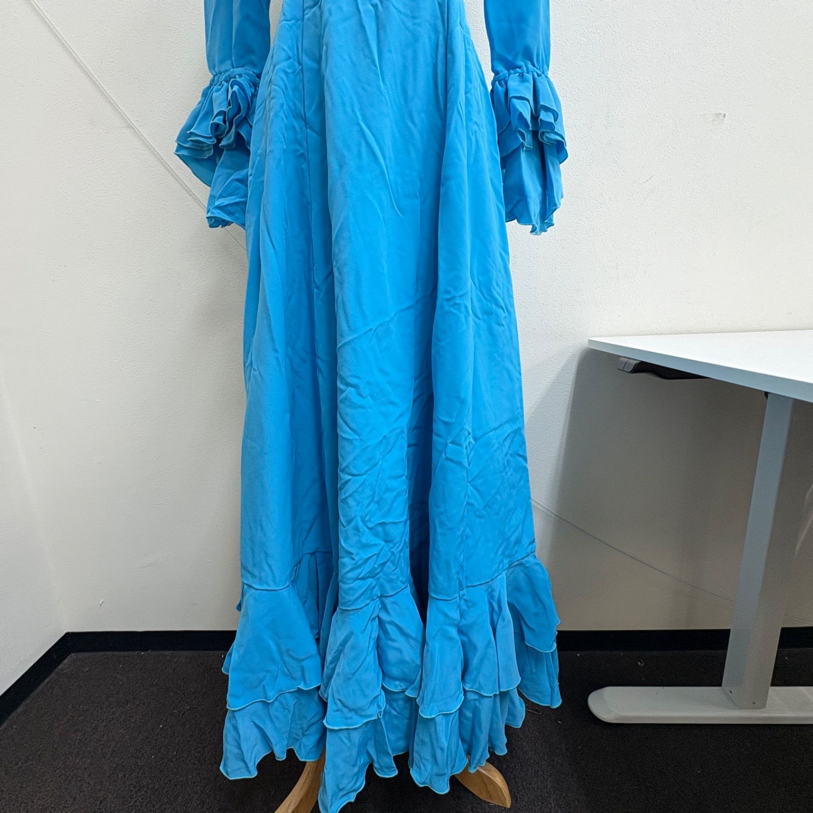 フラメンコ衣装 ドレス ワンピース 水色 フリル - メルカリ