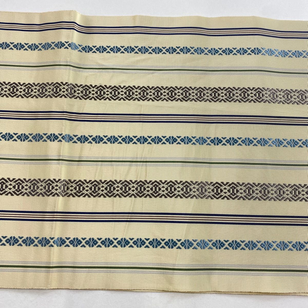 名古屋帯 美品 名品 八寸名古屋帯 松葉仕立て 市松 縞 正絹 名古屋帯 美品 名品 八寸名古屋帯 松葉仕立て 市松 縞 薄茶色 正絹